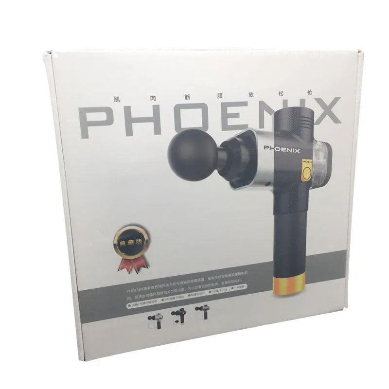 Fascia gun massage gun with 4 interchangeable heads, ABS plastic construction, 29x28x28cm size