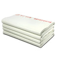 Pack of 100 white health promotional paper sheets showing three available size options
