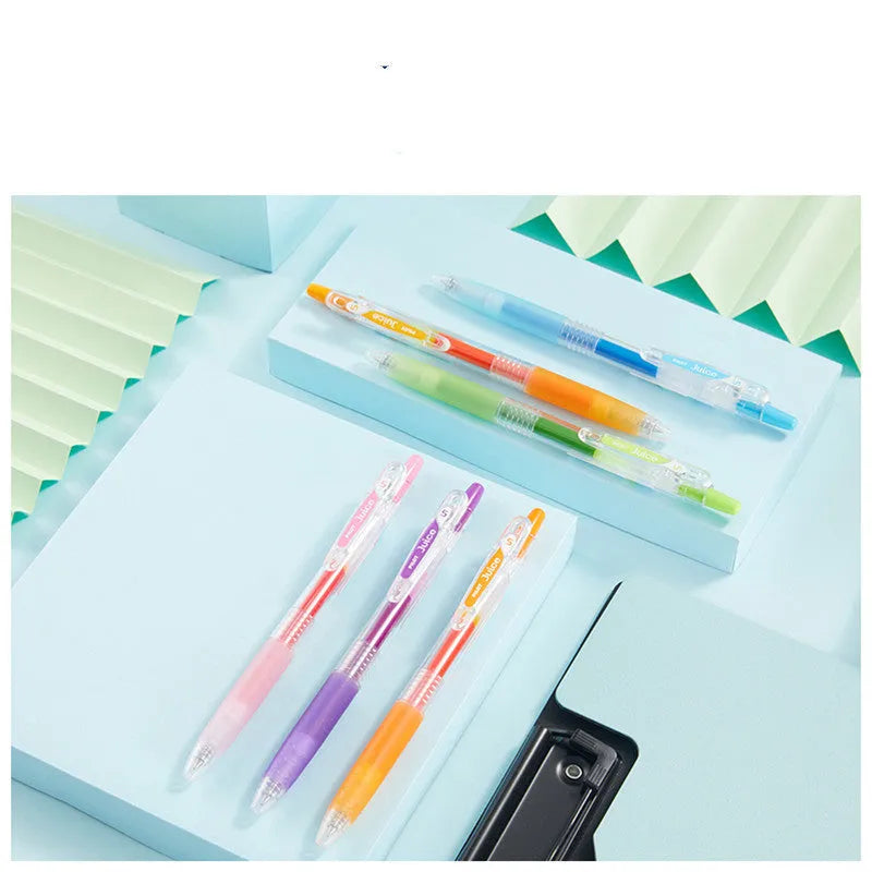 Baiguole gel pen showing multiple colour options including metallic gold, tender pastels and fluorescent orange