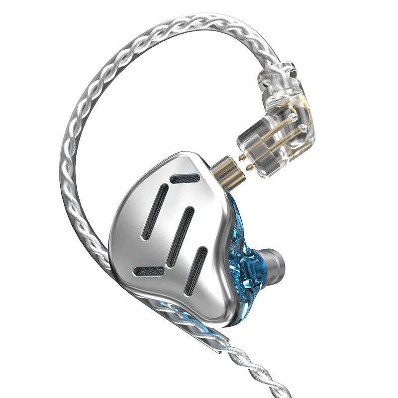 KZ ZAX black hybrid driver in-ear headphones with detachable cable and 3.5mm plug.