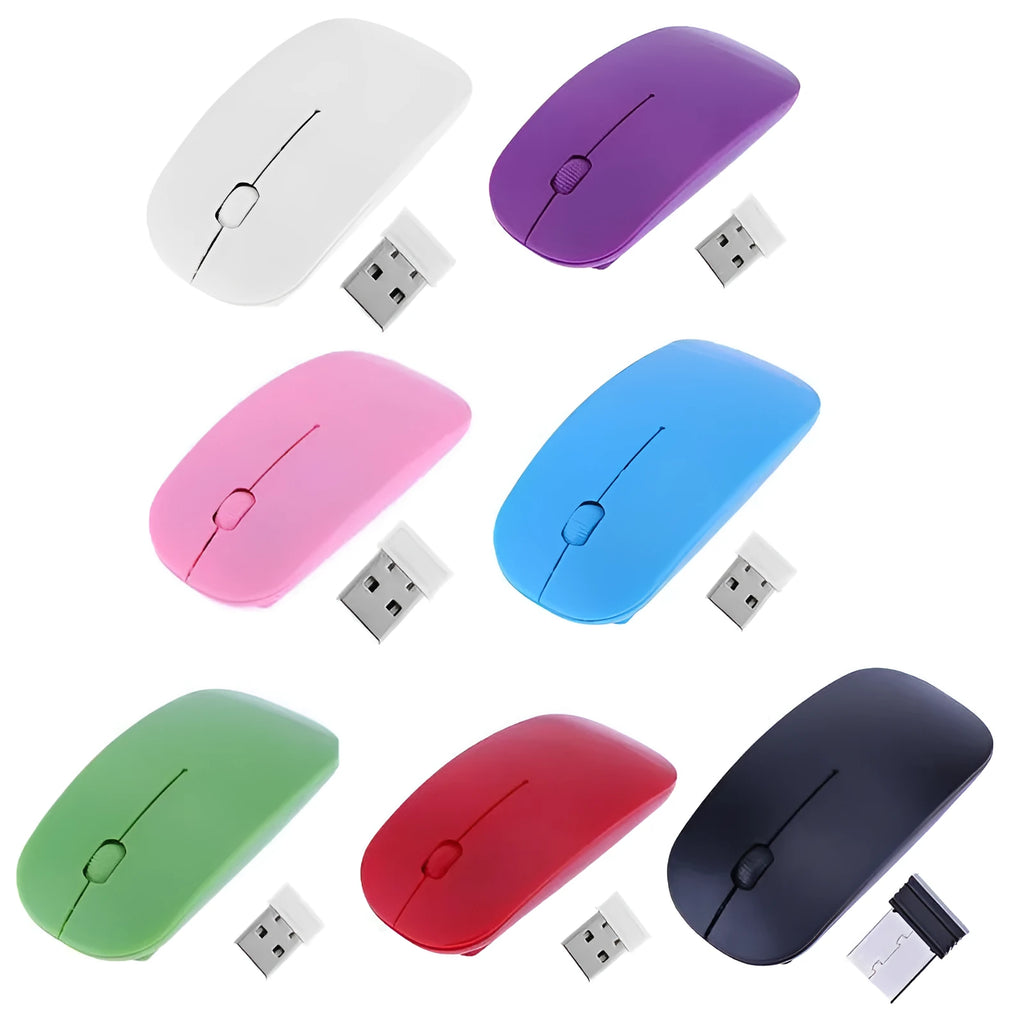 Thin wireless mouse with 10m range, 1000-1600 DPI adjustment and wear-resistant foot pads