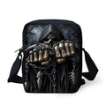 European and American Skull Children's Messenger Bag in medium size with character pattern and double straps