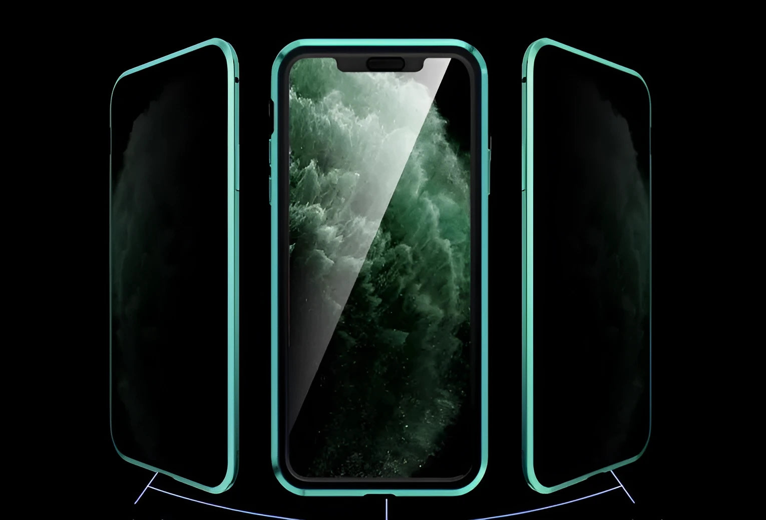 Double-sided tempered glass magnetic phone case with anti-peeping function for iPhone models