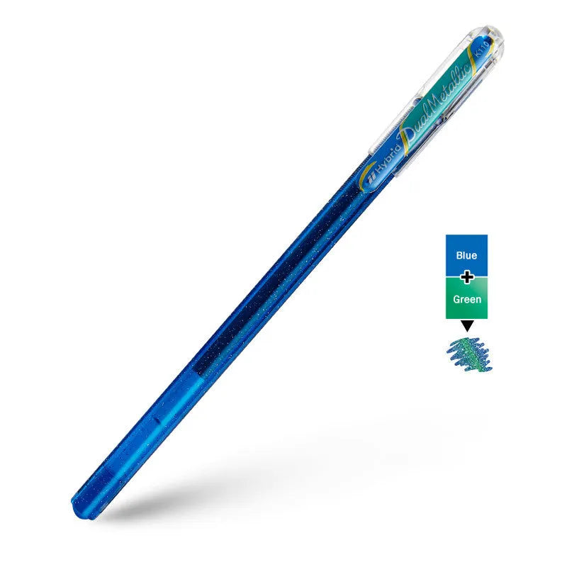 K110 1.0mm gel pen with pearlescent glitter ink in eight colour options.
