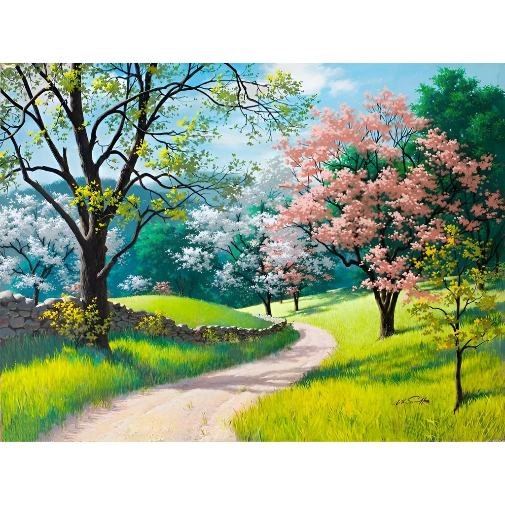 40x50cm linen canvas paint by numbers kit with landscape design and acrylic paints