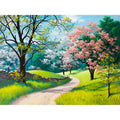 40x50cm linen canvas paint by numbers kit with landscape design and acrylic paints