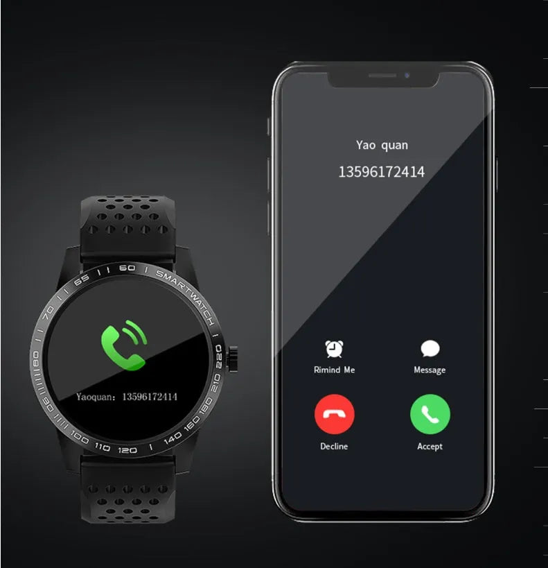 Smart bracelet with colour screen displaying heart rate metrics, shown in black and blue colour options