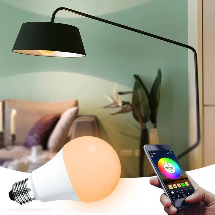 Smart WiFi LED light bulb with colour changing and voice control for Alexa and Google Home.