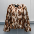 Korean slim-fitting women's faux fur coat in street fashion style with artificial fur fabric