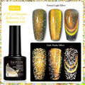Diamond In The Debris Cat Eye Series nail polish gel bottles showing magnetic cat eye effect with glitter and fragments