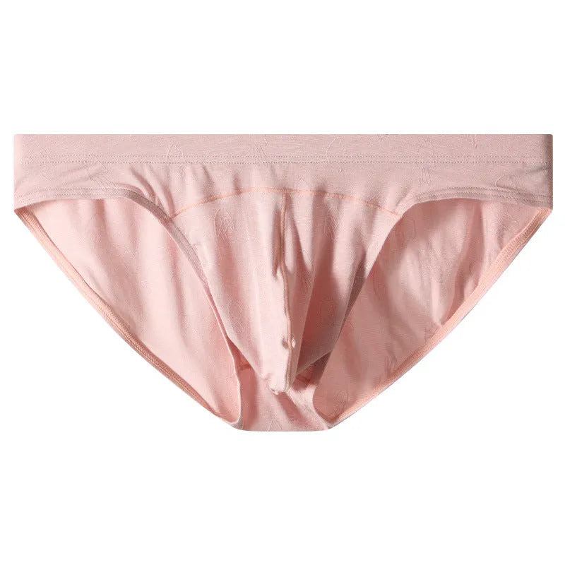 Women's low-waist modal briefs in colourful blue with jacquard knit detail.