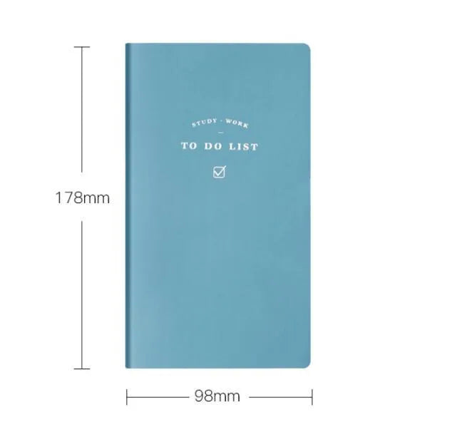 Simple style portable todo list notebook with PU cover in macaron colours and 96 sheets of eye protection paper
