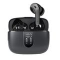 Jerry X08 black in-ear wireless headphones with digital display charging case and USB cable