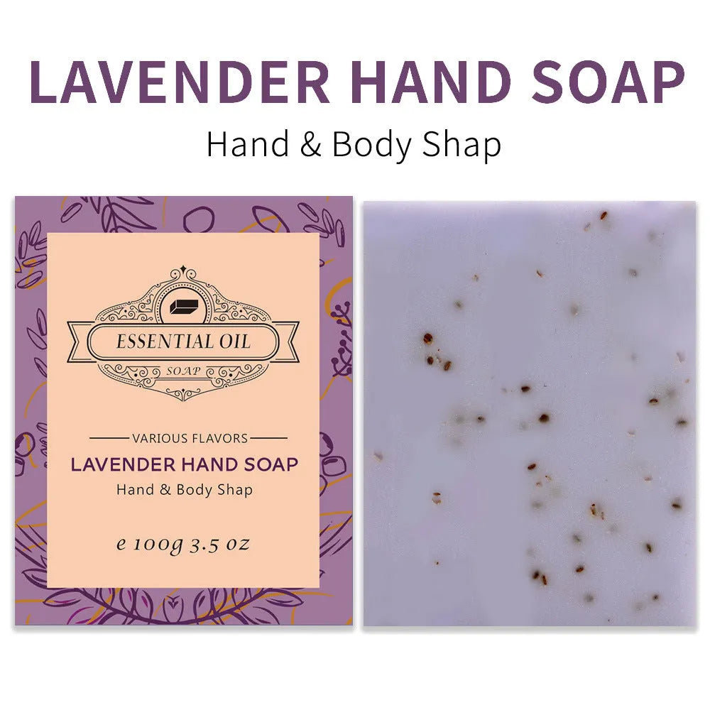 Frosted handmade essential oil soap bar in 100g size for bathing and cleansing
