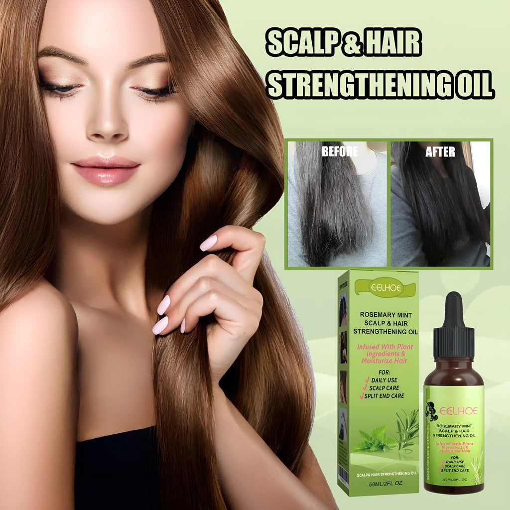 Rosemary mint hair growth fluid scalp massage set 59ml with peppermint rosemary vitamin oil