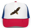 Red Sponge Hawk baseball cap with dome crown, polyester fabric, and embroidered printed detail
