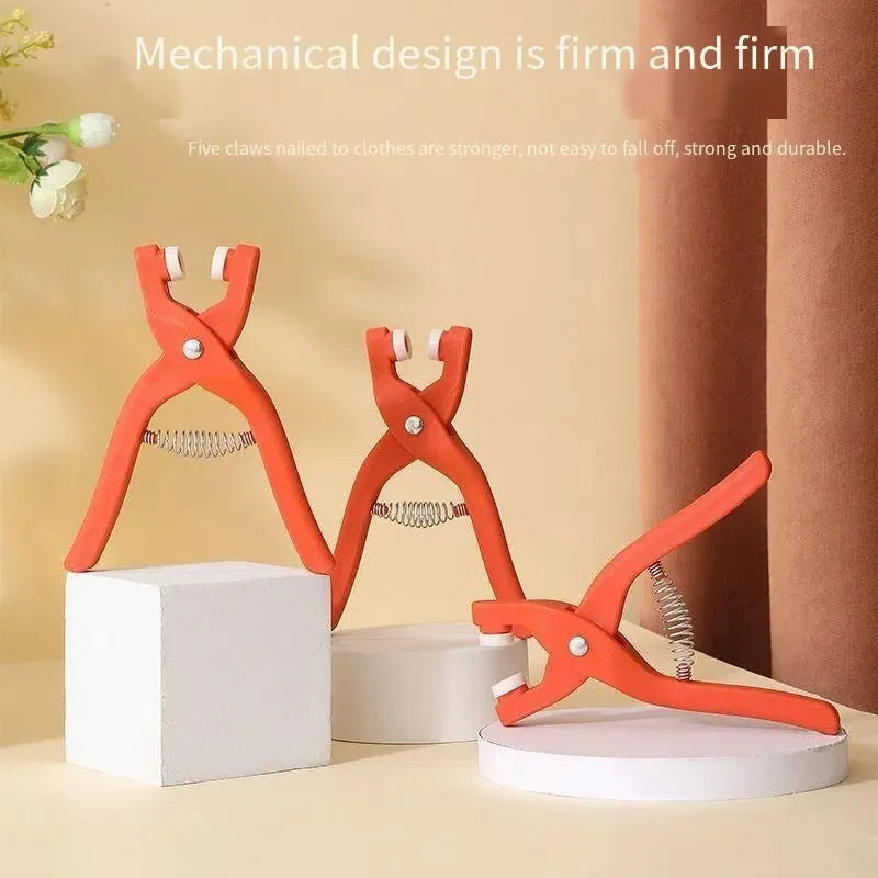 9.5mm stainless steel five-claw no-sew buttons with application pliers for children's clothing