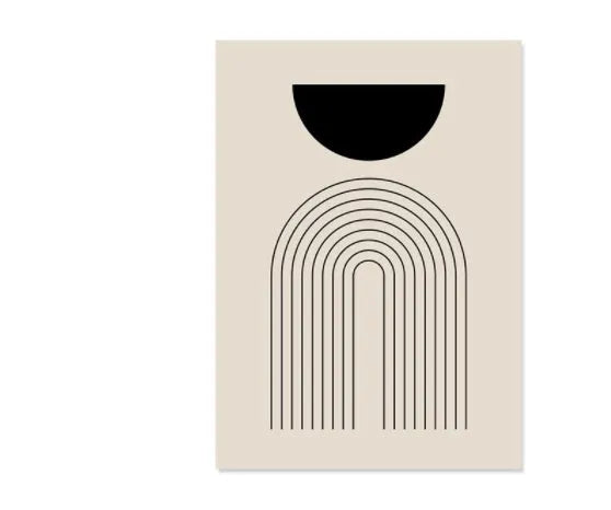 Frameless canvas wall art with abstract lines and animal design, available in multiple sizes