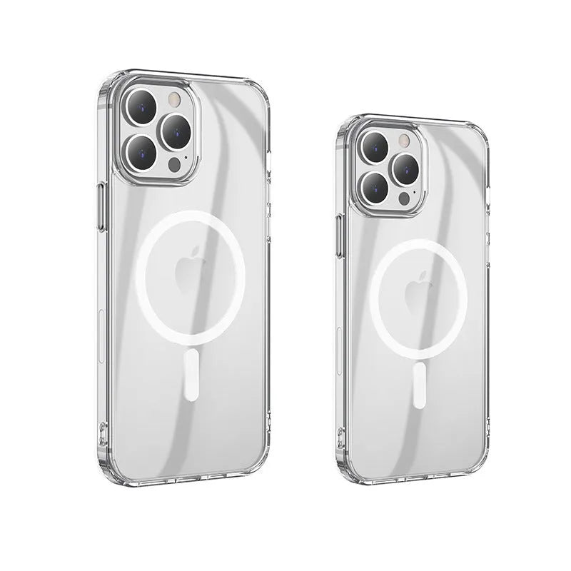 Transparent magnetic airbag protective case for iPhone 13 with Magsafe ring