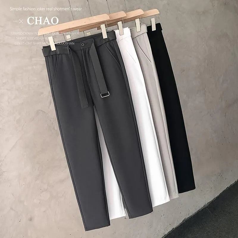 Boys tapered trousers in wool blend fabric with straight leg opening, available in multiple colours and sizes 27-34