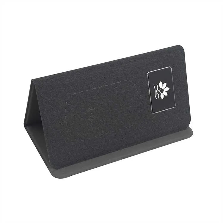 Folding wireless charging mouse pad set with luminous advertising area and optional Bluetooth mouse
