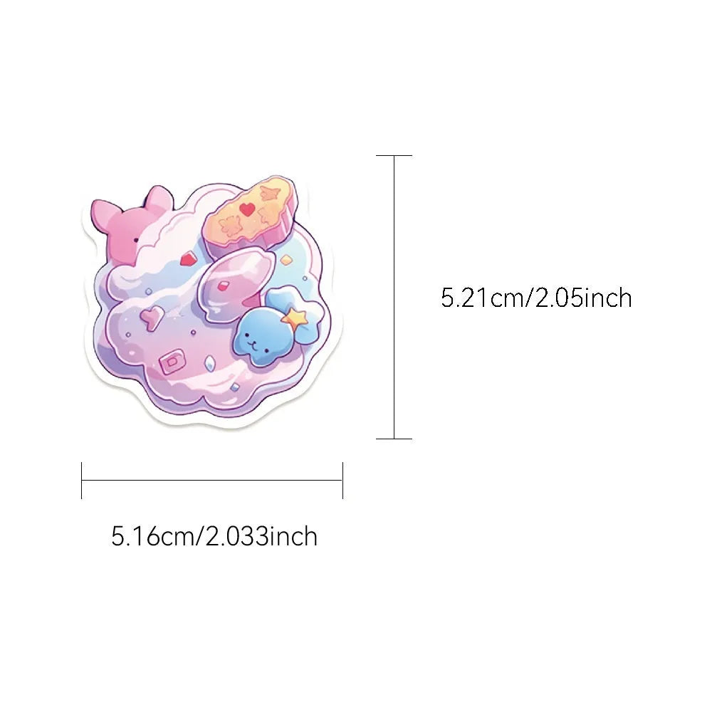 Fresh candy small object decorative waterproof stickers measuring 4-7cm with 50 sheets included