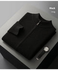 Men's double-strand thickened wool suit cardigan in light camel, dark gray, and black, long sleeve knitwear with trousers, Asian sizes.