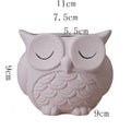 Handmade ceramic succulent pot with frosted owl design measuring 11×9×9cm