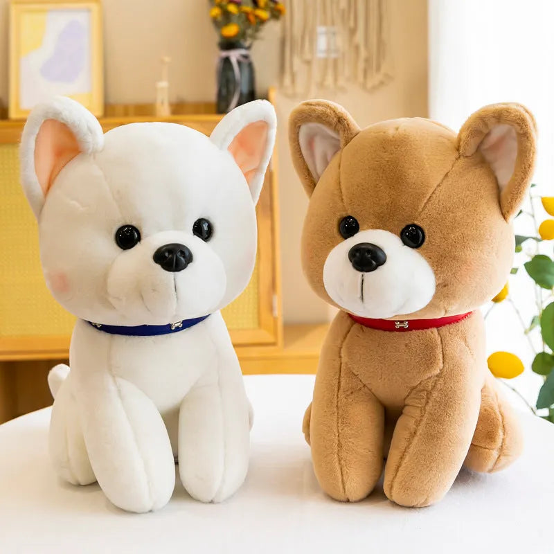 Cartoon puppy plush doll, brown or white, 25cm 40cm 50cm, PP cotton filling, for children 4-6 years