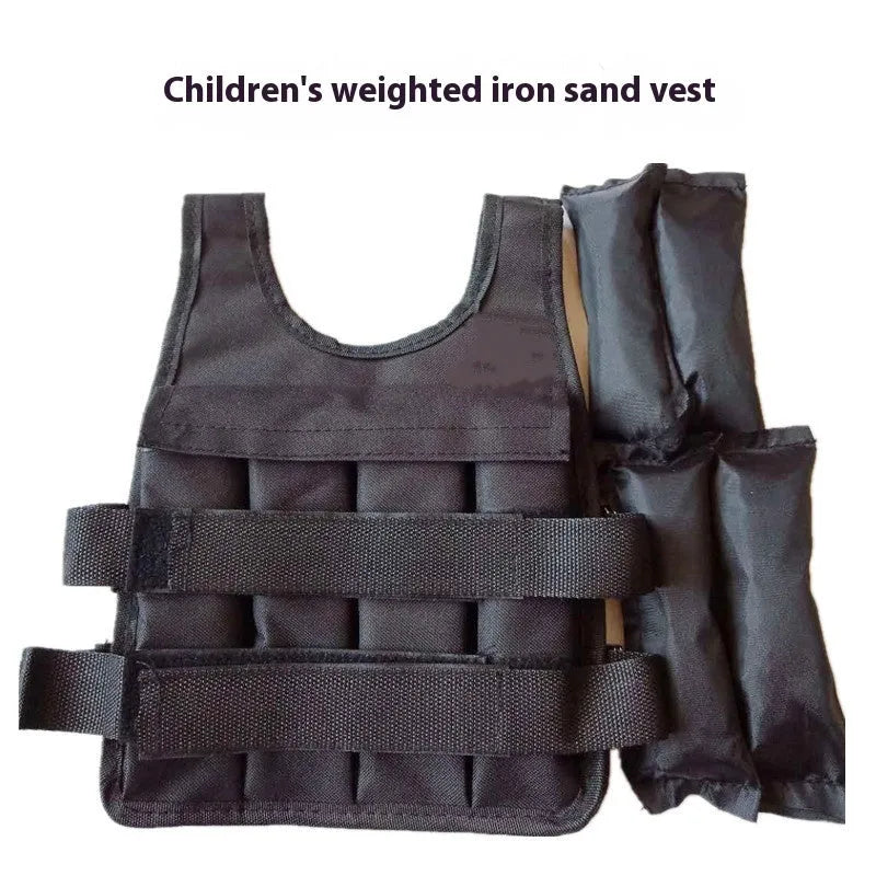 Children's adjustable voile sand vest for weight training with 2kg to 8kg load capacity