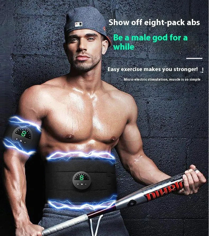 Adjustable fitness belt with display screen showing 120cm length and 17.7cm width for abdominal exercise