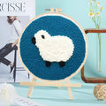 Chinese-style white poke embroidery string art kit with embroidery frame.