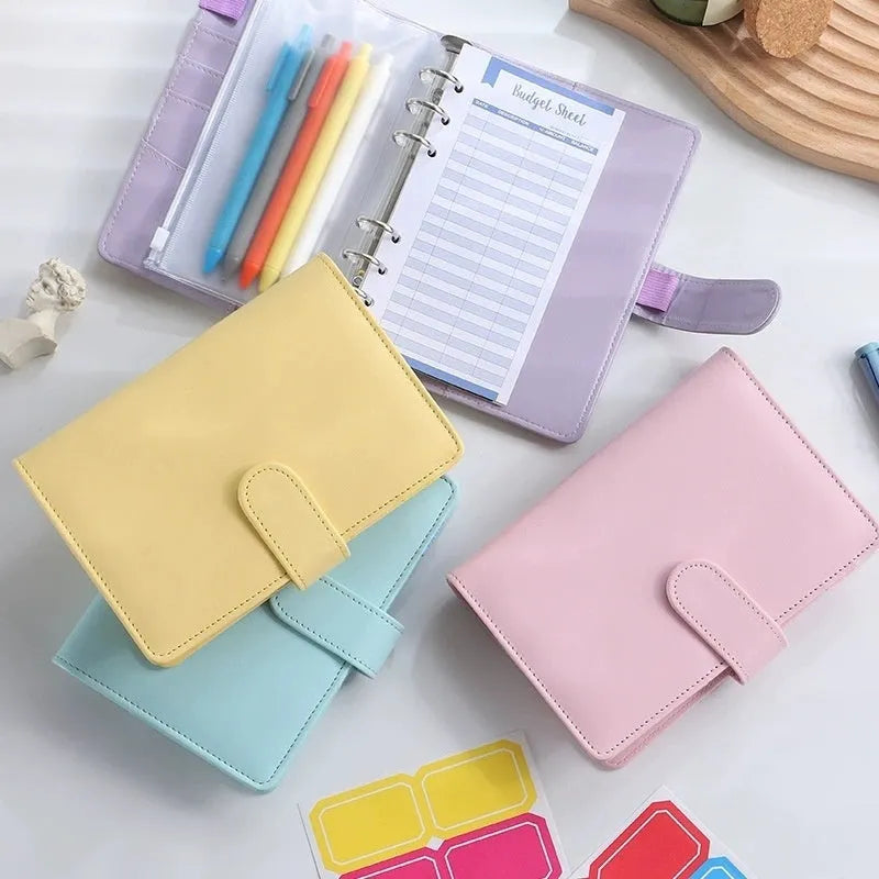 A5 PU leather zipper notebook shell in blue, showing closed zipper and smooth exterior, dimensions 235mm by 177mm