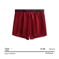 Solid colour men's boxer briefs with mid-waist design in black, red, blue, silver, purple, or brown