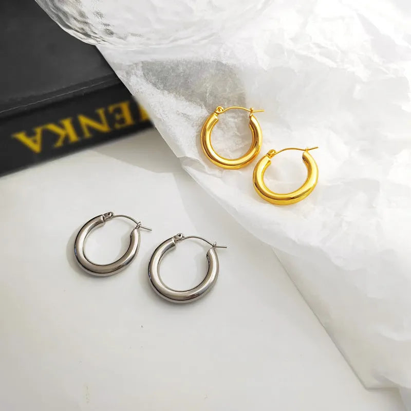 Maycu vintage geometric ring earrings in gold or silver electroplated finishes