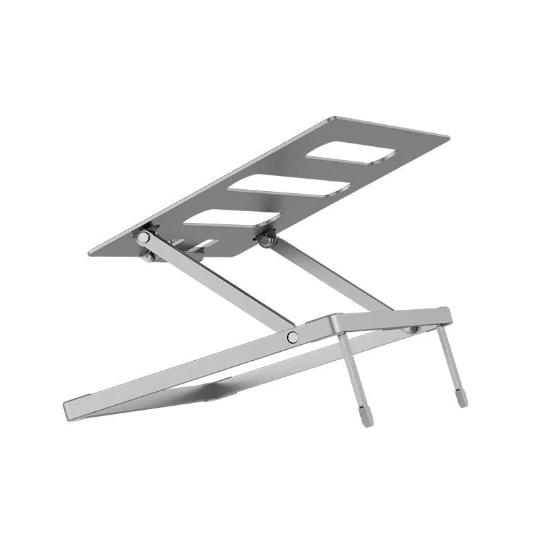 Aluminium alloy folding riser for notebooks, showing 18 mm height and compact 270 x 210 mm size