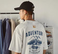 Men's loose fit plus size short-sleeved t-shirt in black, dark grey and white.