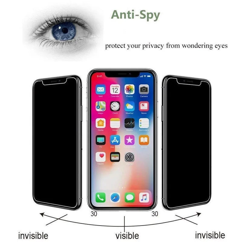 Black tempered glass screen protector for iPhone with high-definition clarity