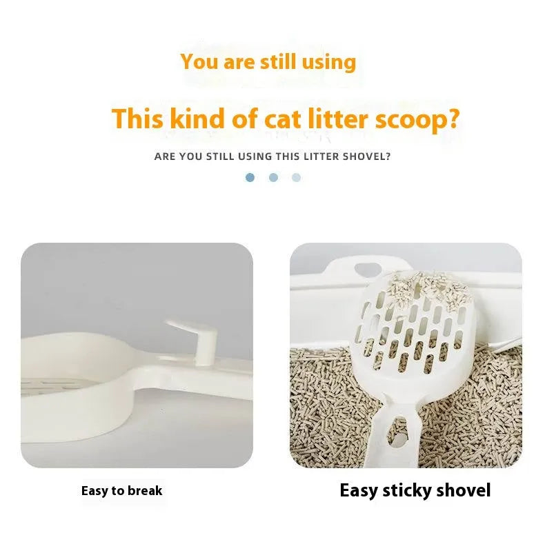 Black metal cat litter scoop with 0.8cm gap spacing between tines for efficient waste removal