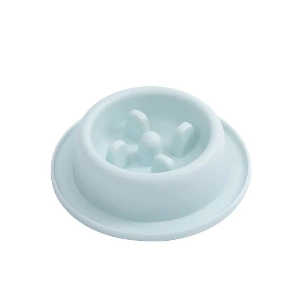 PP slow food bowl for pets, 17cm diameter, 4.5cm deep, non-slip base, blue green pink options