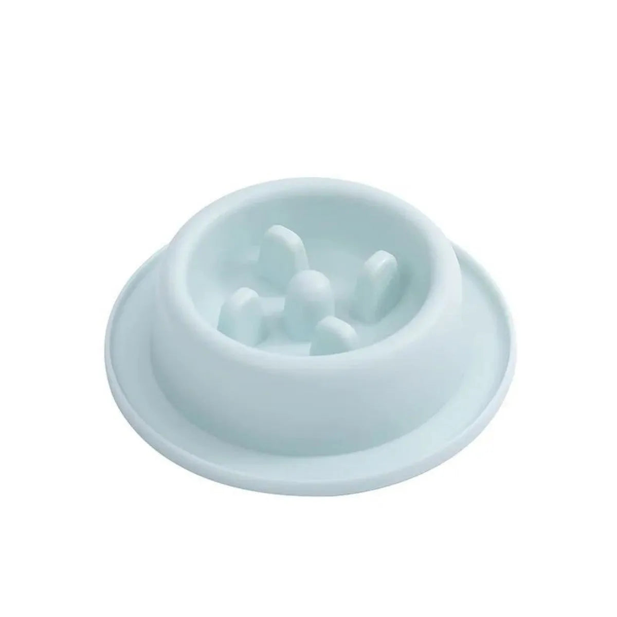 PP slow food bowl for pets, 17cm diameter, 4.5cm deep, non-slip base, blue green pink options