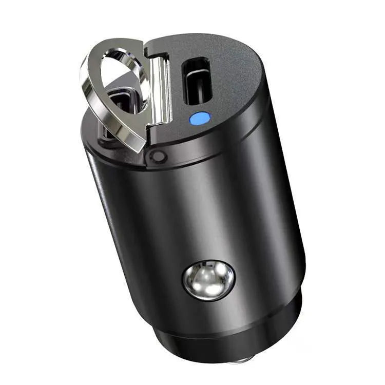 Mini 30W car cigarette lighter charger with compact zinc alloy housing