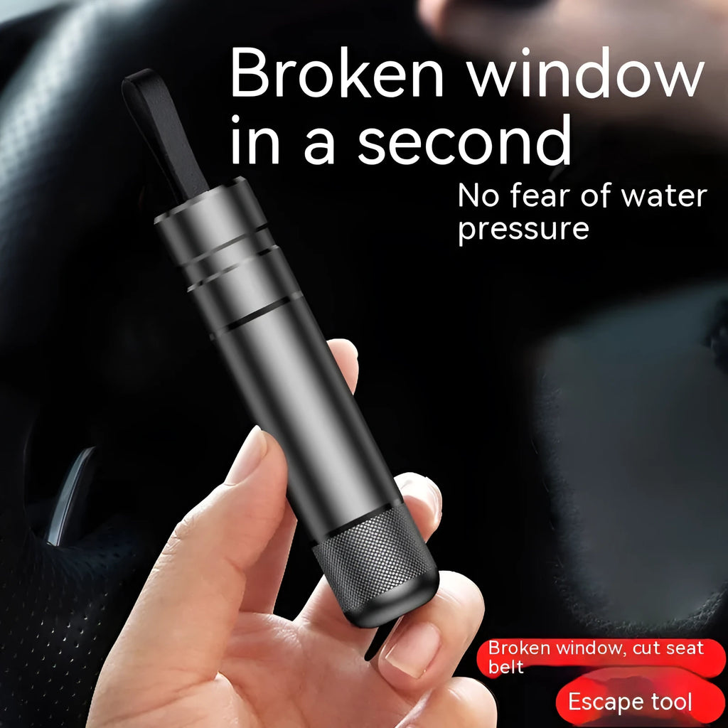 Aluminium alloy car safety hammer with test glass, medium 20mm by 88mm size