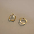 Pair of smooth fishtail earrings in gold or white gold plating, made from 925 sterling silver, showing simple design.