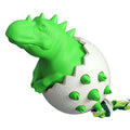 Blue dinosaur-shaped dog chew toy with interactive rope, nubs for dental cleaning, size 129x97x82.5mm