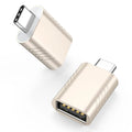USB data and charging converter adapter with zinc alloy shell in multiple colour options.