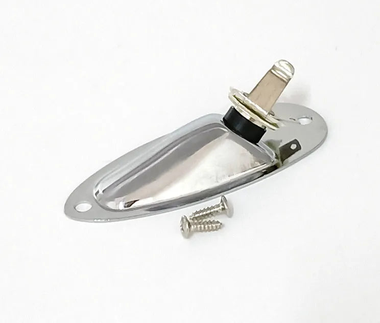 Black and silver alloy electric guitar output jack socket for 6.35mm plug