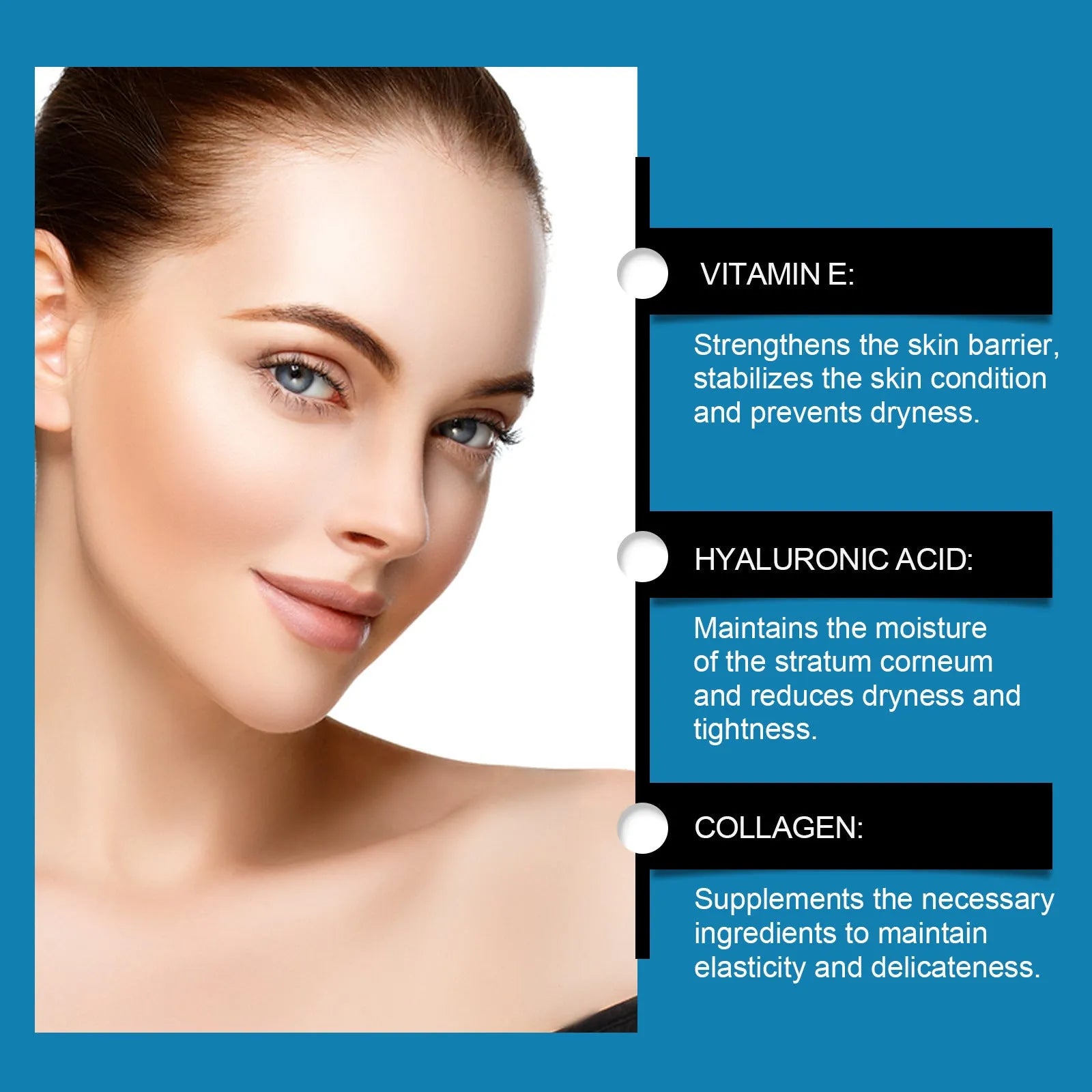 Pack of 5 forehead skincare patches for moisturising and nourishing with hyaluronic acid and collagen