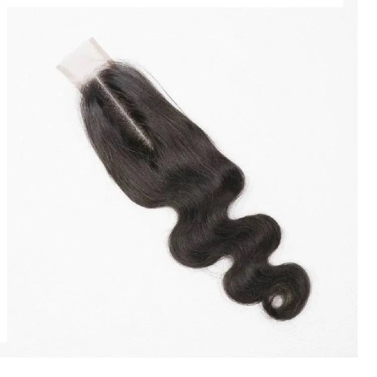 Hand-woven human hair wig in natural colour with straight style, showing length options from 8 to 20 inches