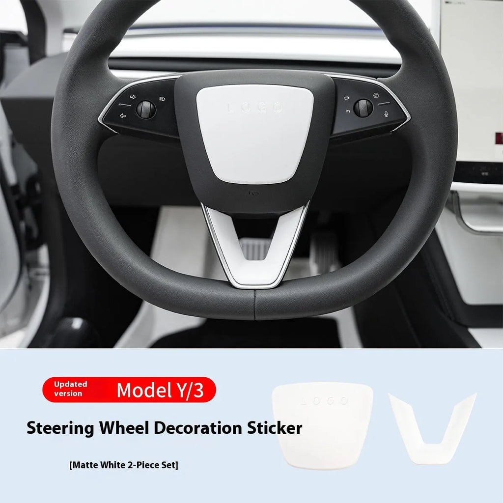 White plastic steering wheel protective patch for car interior renewal and scratch protection